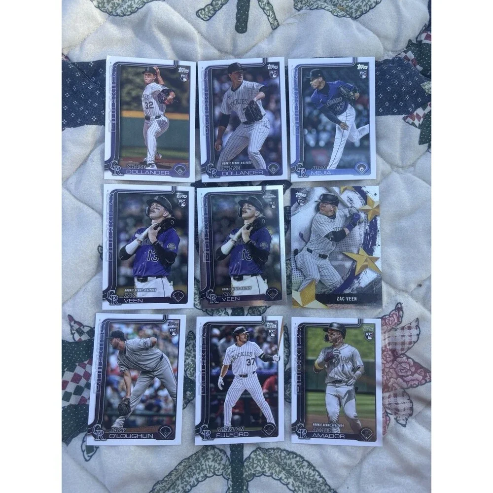 Topps Rockies Rookie Lot (9) Dollander Veen Chrome RC Amador Fulford